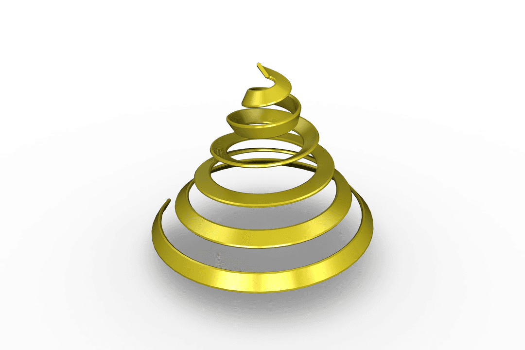 Golden Spiral Abstract on Transparent Background for Modern Designs