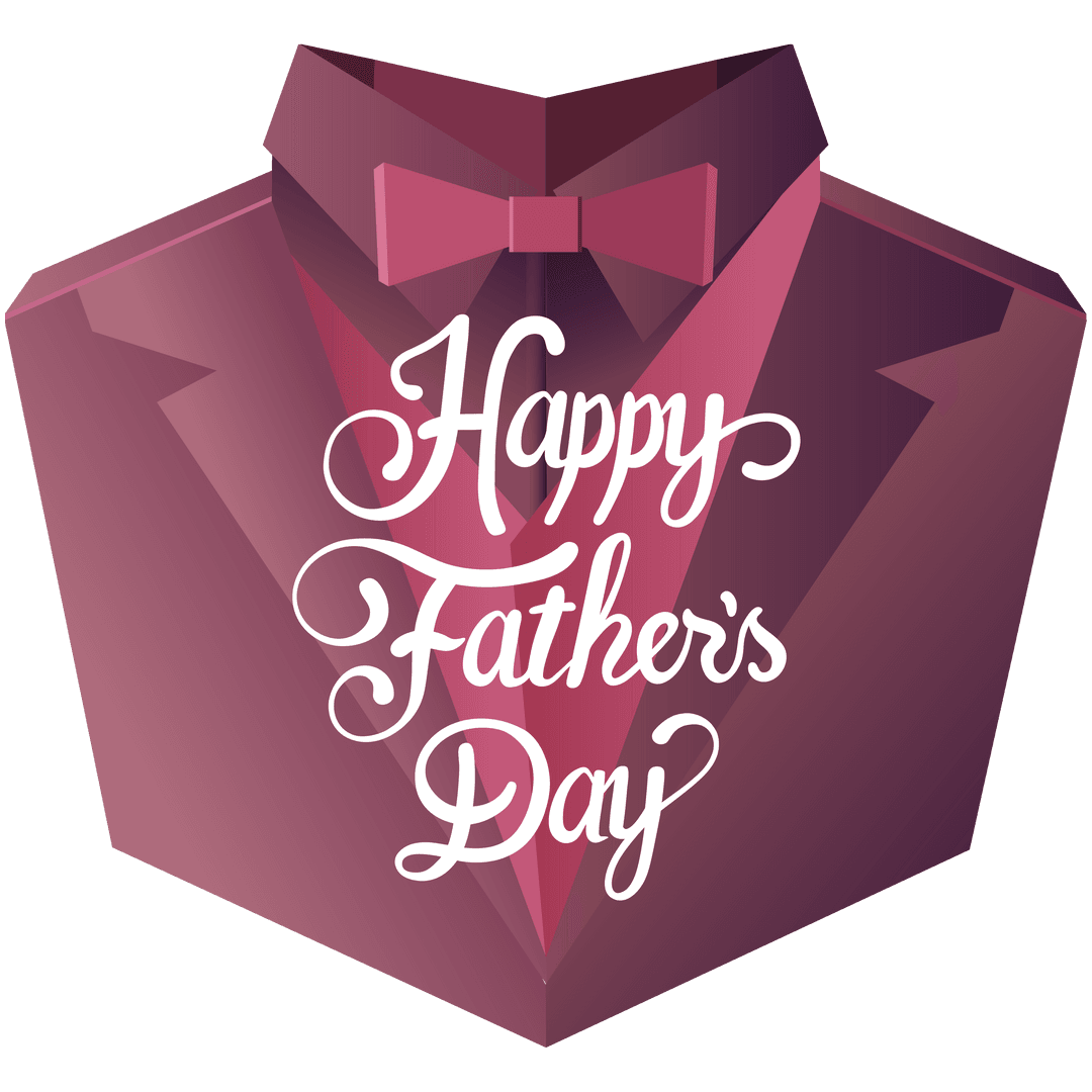 Happy Father's Day Text on Transparent Tuxedo Illustration