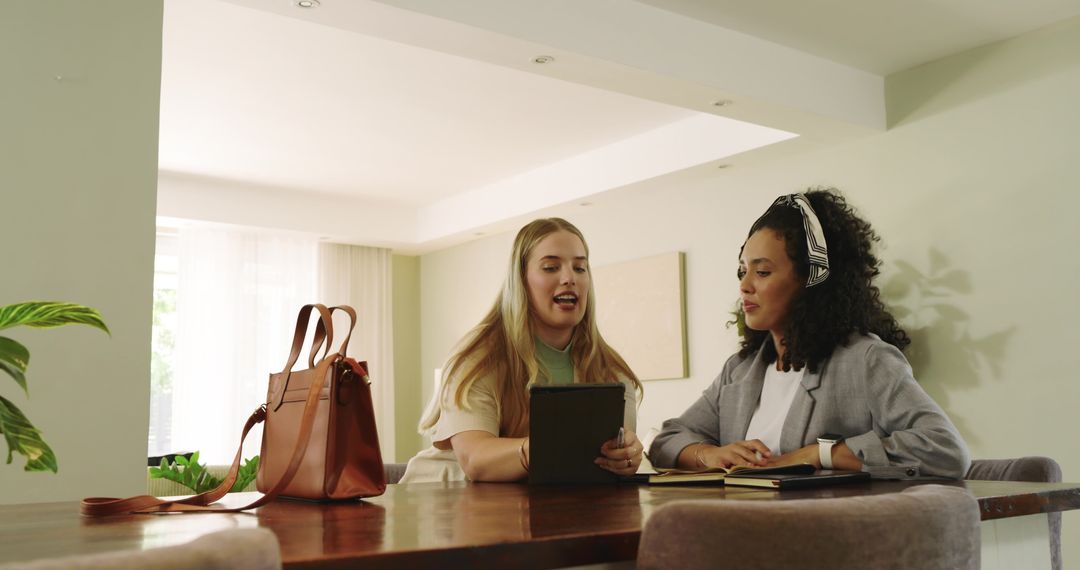 Diverse Female Colleagues Discussing Project at Home Office