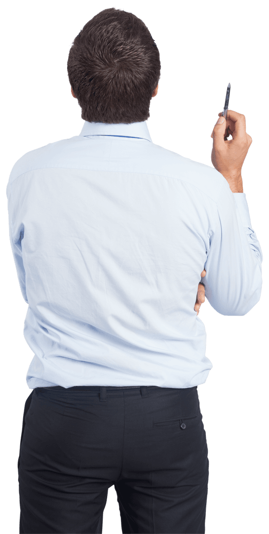 Businessman Backview Isolated on Transparent Background