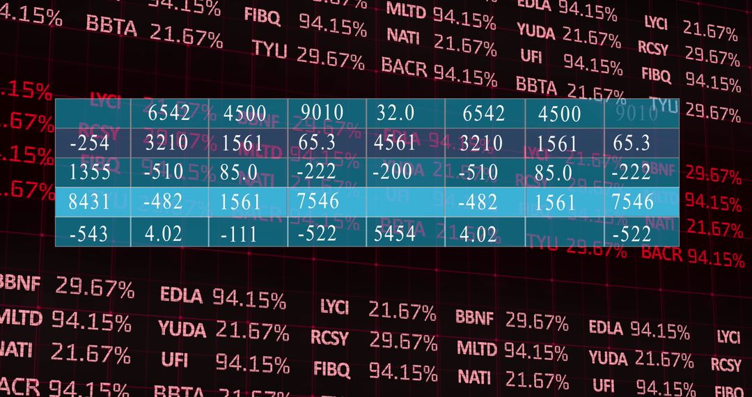 Translucent Data Table on Dynamic Digital Dashboard Background