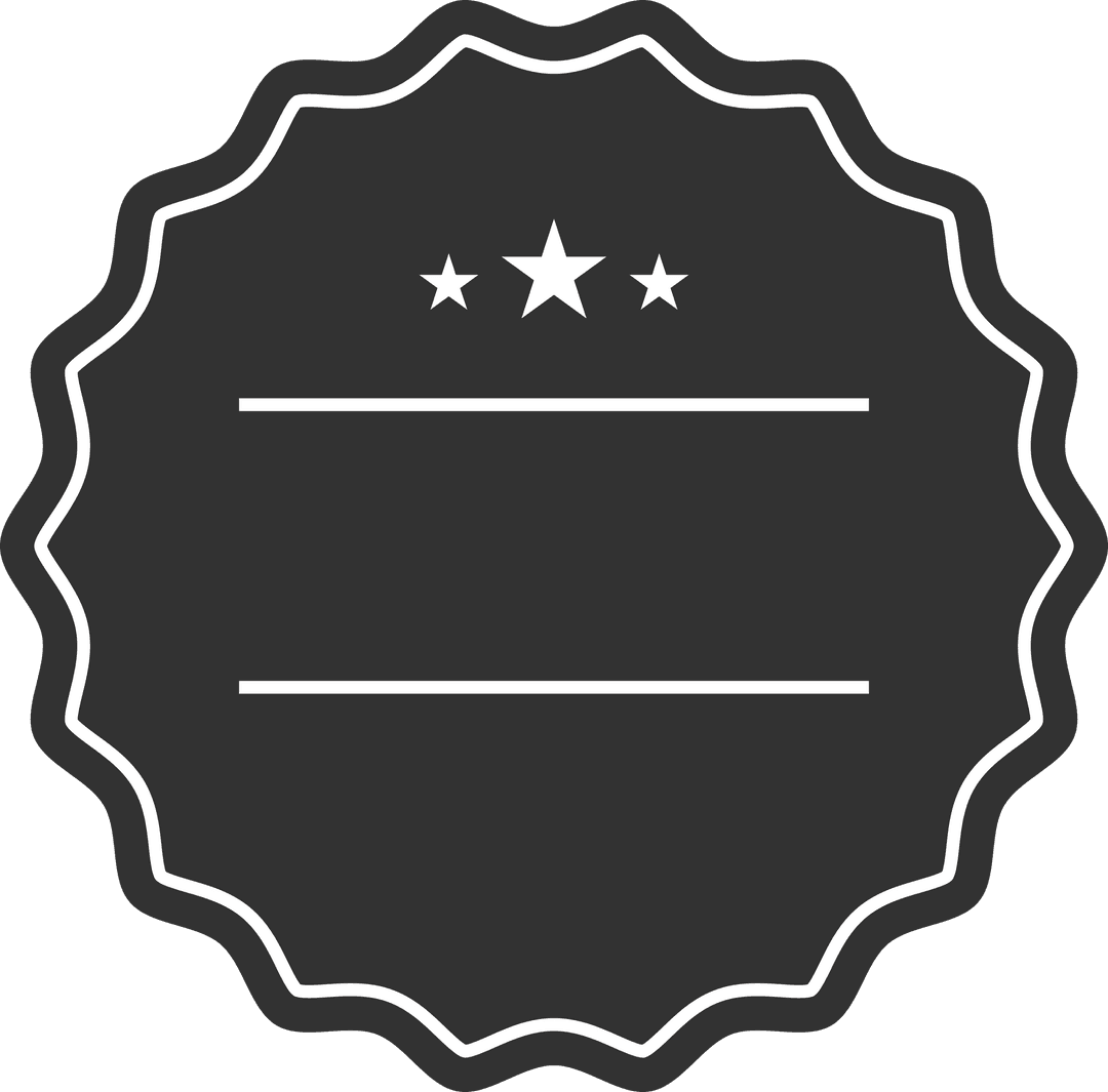 Black Badge with Stars on Transparent Background for Logos