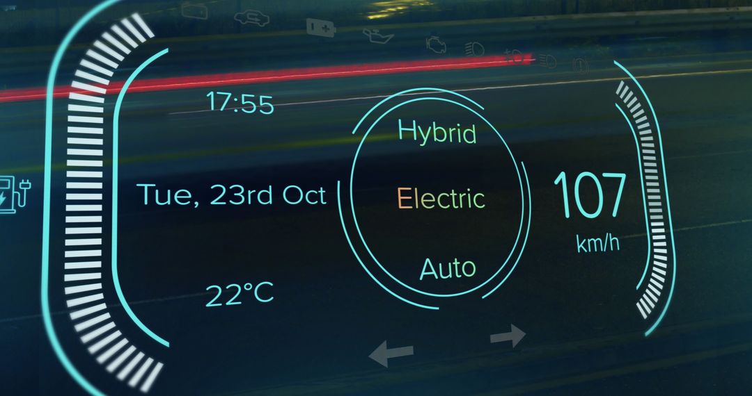 Futuristic Hybrid Connector Car Interface With Digital Display