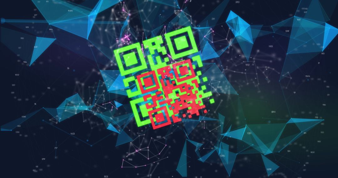 Digital QR Code on Abstract Technology Background