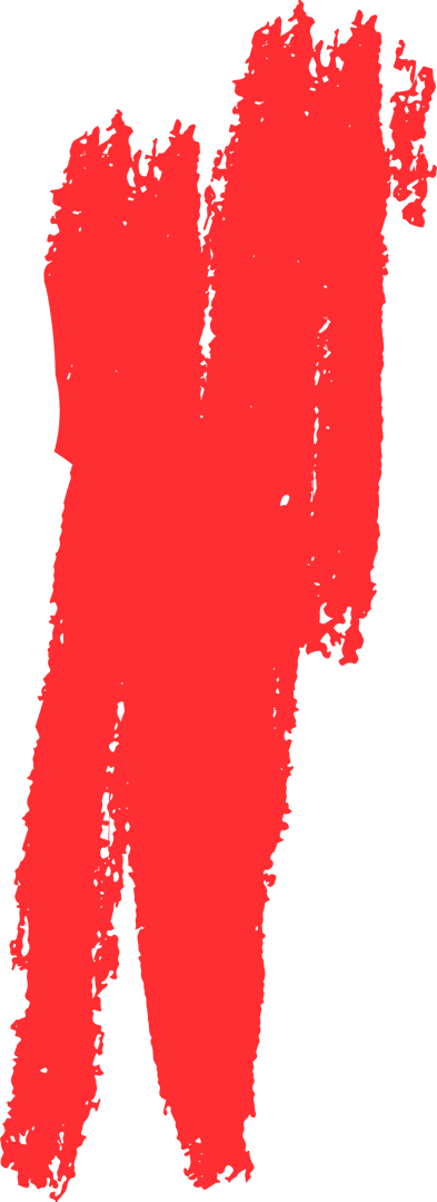 Bold Abstract Red Brush Strokes on Transparent Background