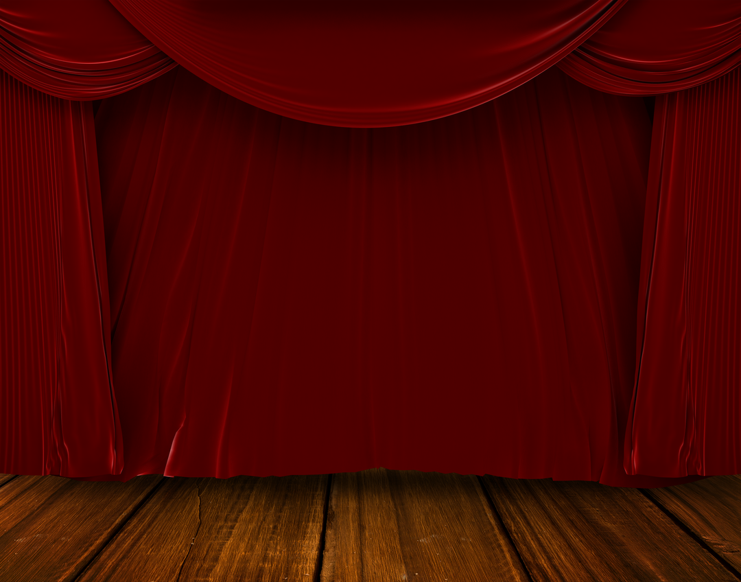 Elegant Red Curtain on Transparent Background with Wooden Stage Floor Illustration - Download Free Stock Images Pikwizard.com