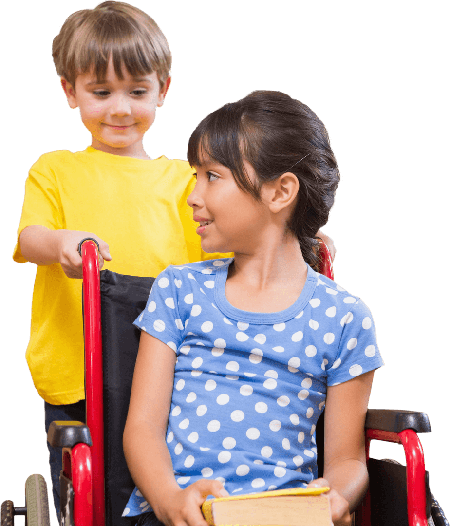 Transparent Background of Children Engaging in Friendship Activity