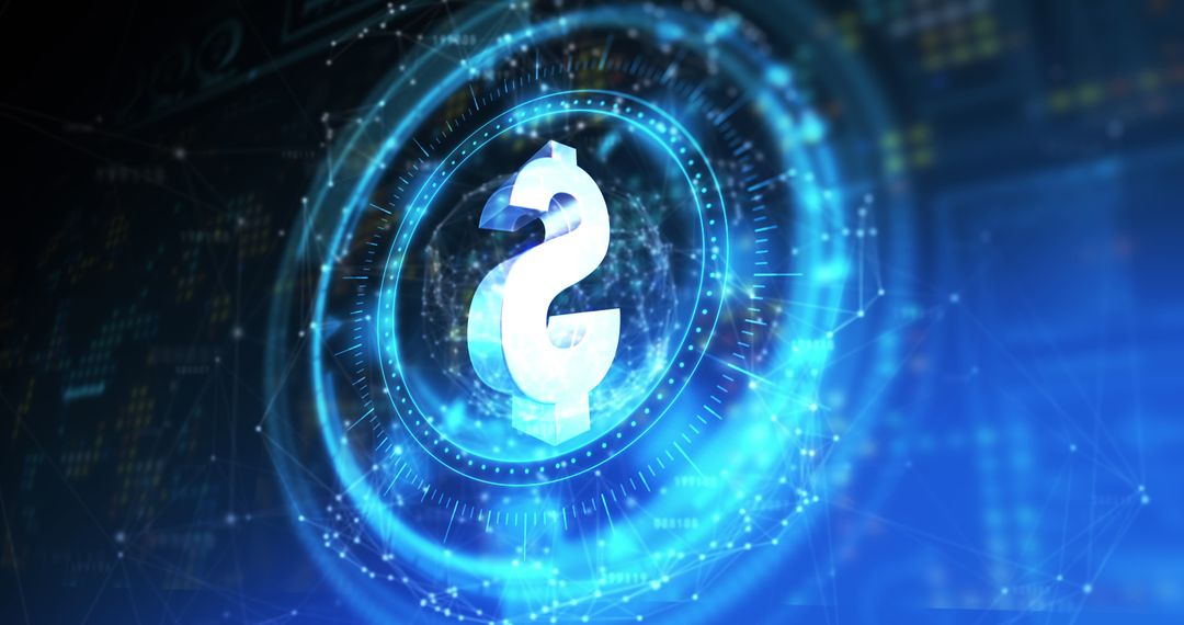 Futuristic Digital Dollar Currency Symbol in Virtual Space