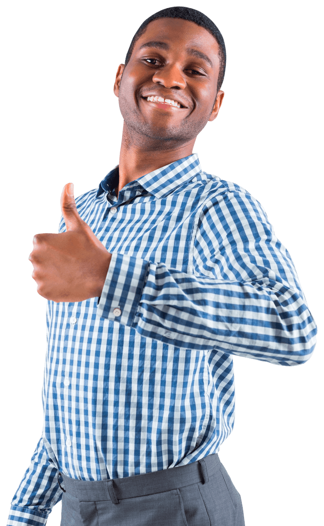 Cheerful Businessman Giving Thumbs Up, Transparent Background