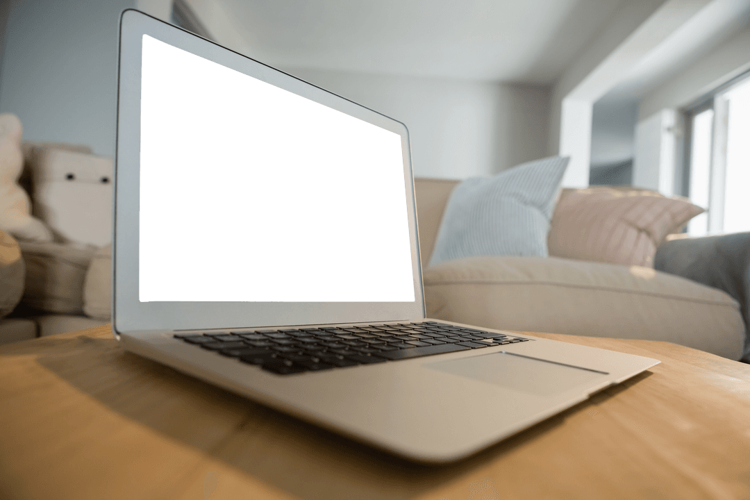 Low Angle Laptop Display on Table with Transparent Screen - Download Free Stock Images Pikwizard.com