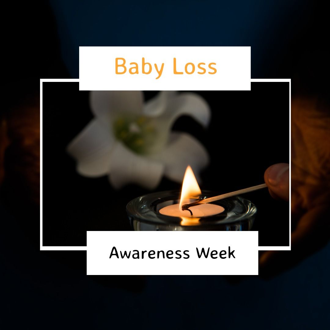 Baby Loss Awareness Week Tribute with Lit Candle and Flower - Download Free Stock Templates Pikwizard.com