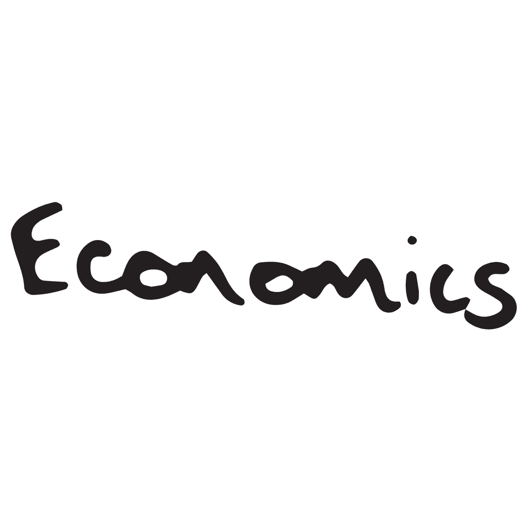 Economics Brush Script Text on Transparent Background