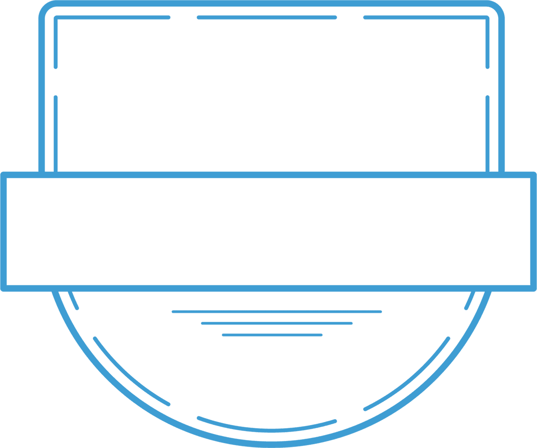 Transparent Badge with Blue Outline and Blank Space