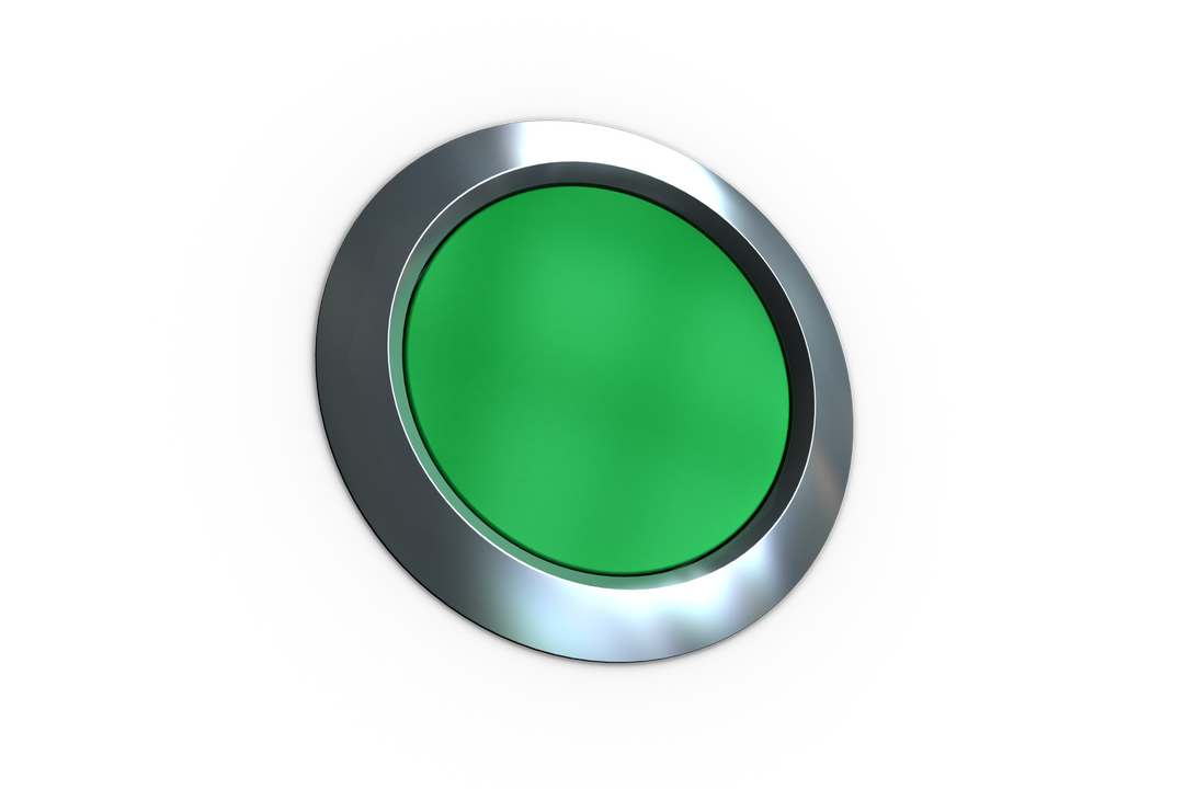 Green button with metallic frame on transparent background for digital interfaces - Download Free Stock Images Pikwizard.com