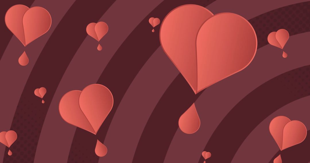 Creative Hearts with Blood Drops for Cardiology and Health Awareness