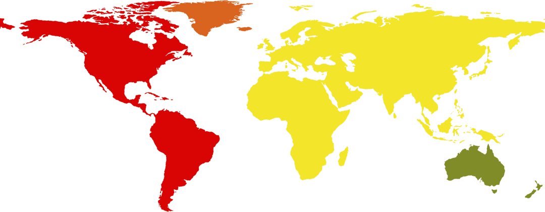 Colorful World Map on Transparent Background Illustrating International Connections