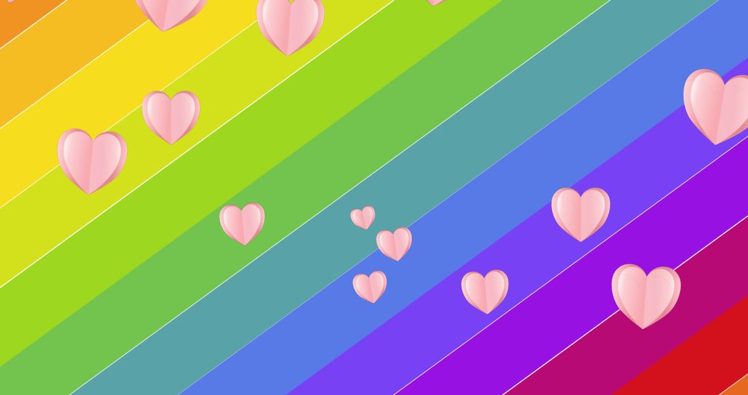 Colorful Pride Background with Floating Hearts