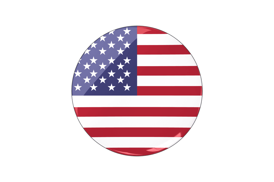 Transparent Badge of USA Flag for Elections and Democracy Themes
