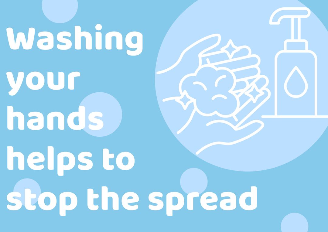 Hand Hygiene Message with Soap Icon and Bubbles - Download Free Stock Images Pikwizard.com