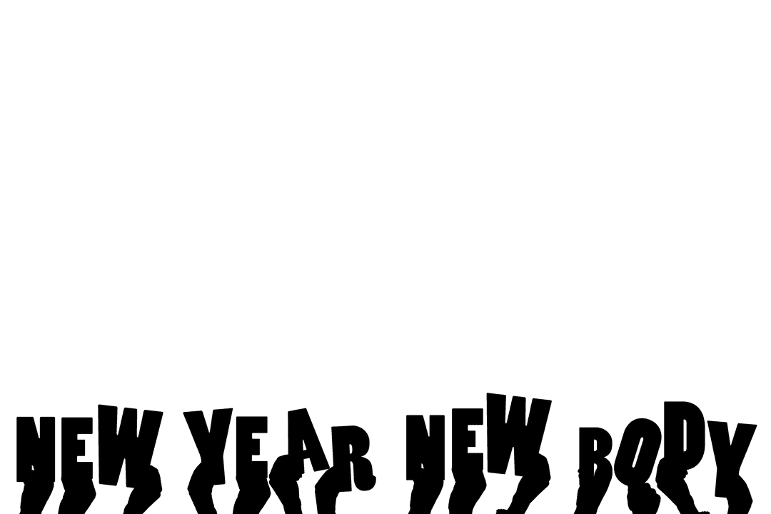 Motivational Hands with New Year, New Body Text on Transparent Background