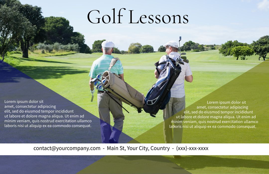 Golf Instructors Coaching on Green Course for Advertising - Download Free Stock Templates Pikwizard.com