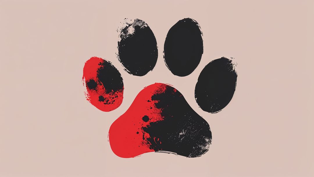 Colorful Stylized Animal Paw Print with Textured Brushstrokes