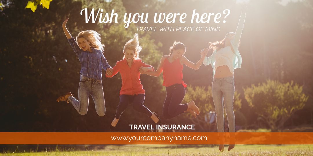 Joyful Friends Enjoying Park Promoting Travel Freedom