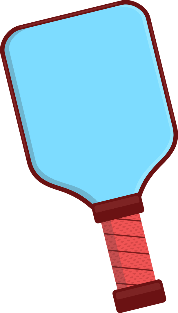 Minimalist Blue Pickleball Paddle with Red Trim on Transparent Background