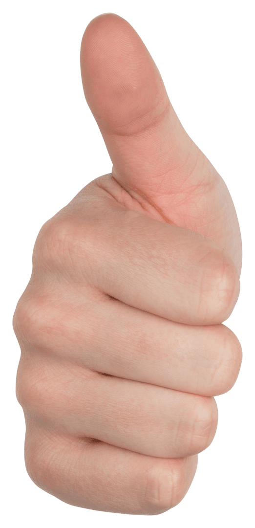 Transparent Hand Displaying Thumbs Up Gesture Concept