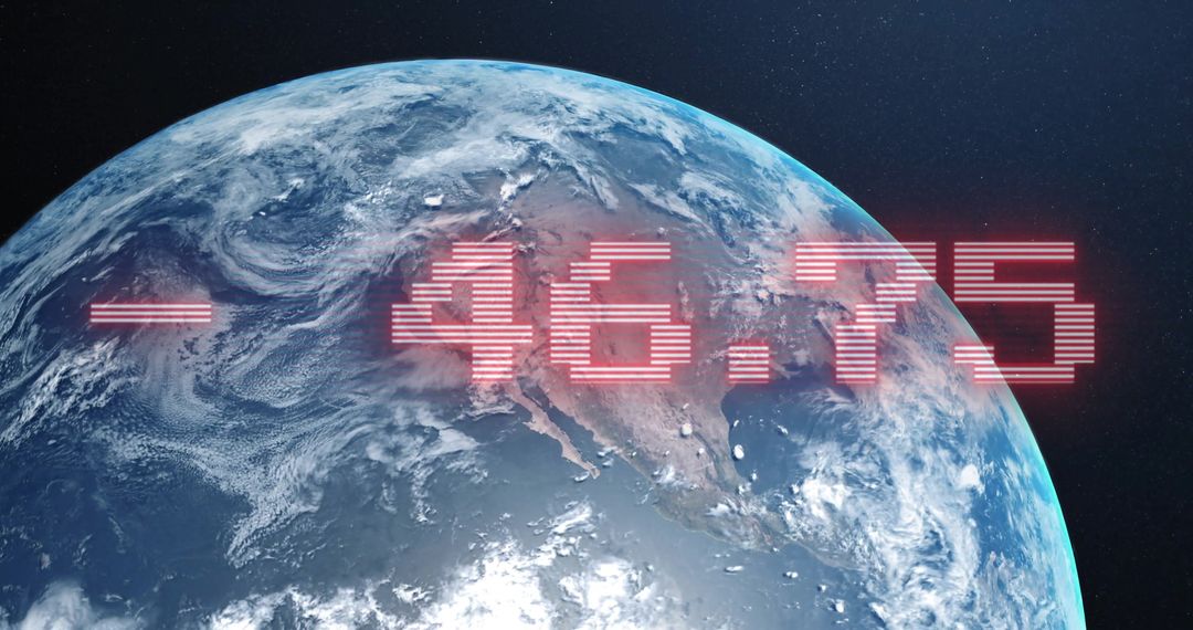 Global Digital Data Processing over Earth with Red Numbers
