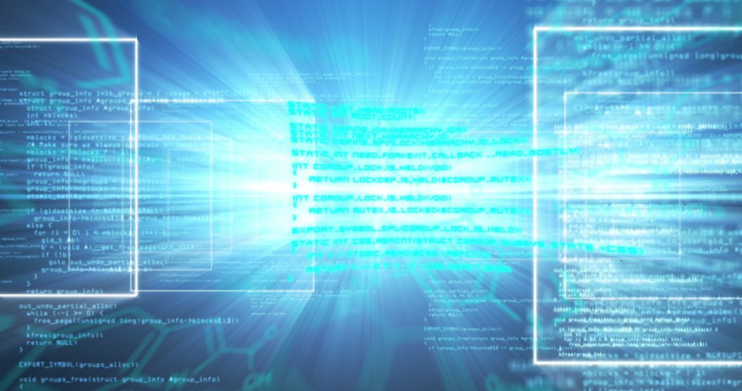 Dynamic Data Processing in Digital Blue Hues