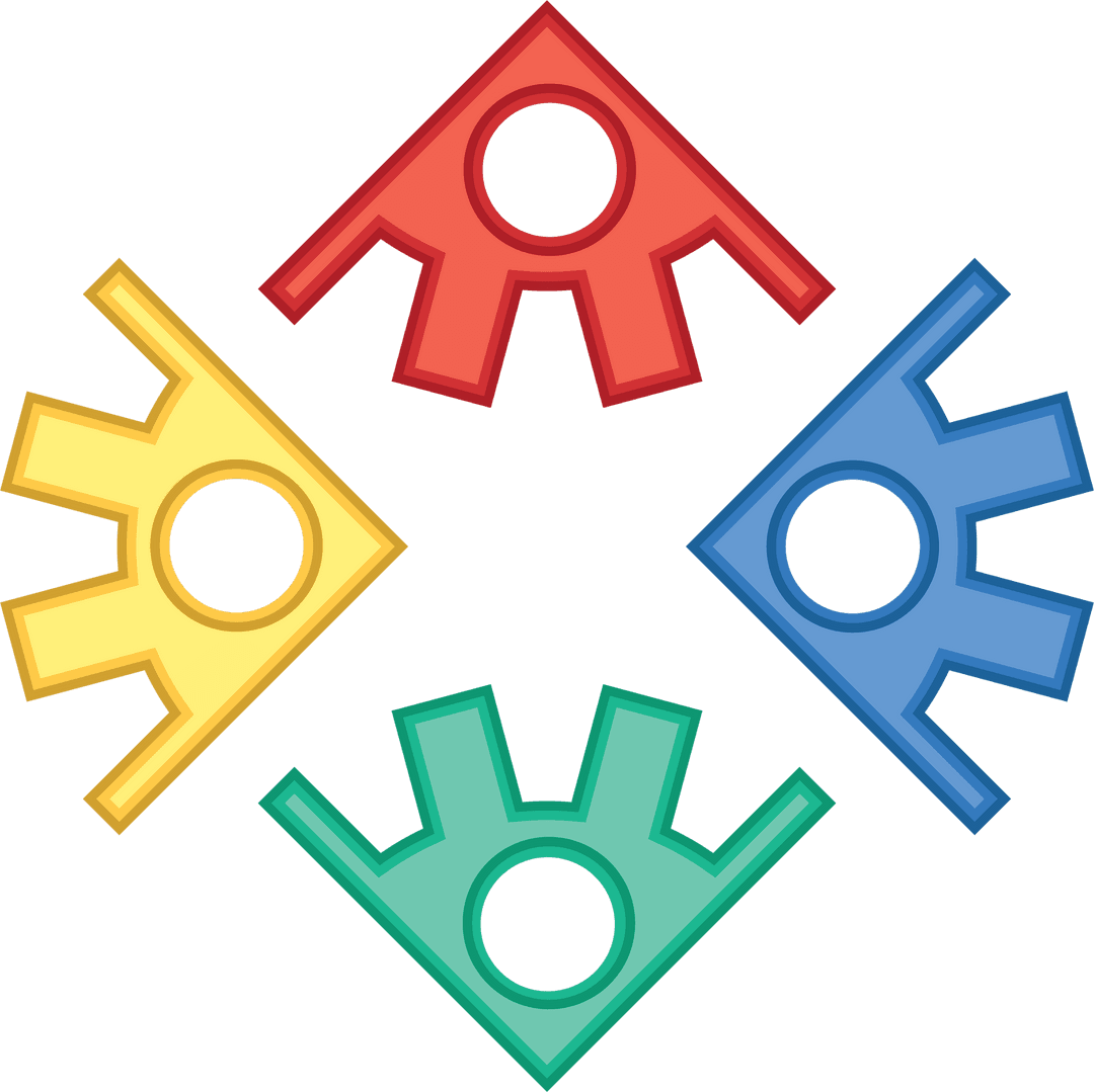 Colorful Abstract Geometric Shapes on Transparent Background