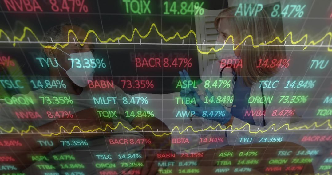 Healthcare and stock market concept: nurse administering vaccine