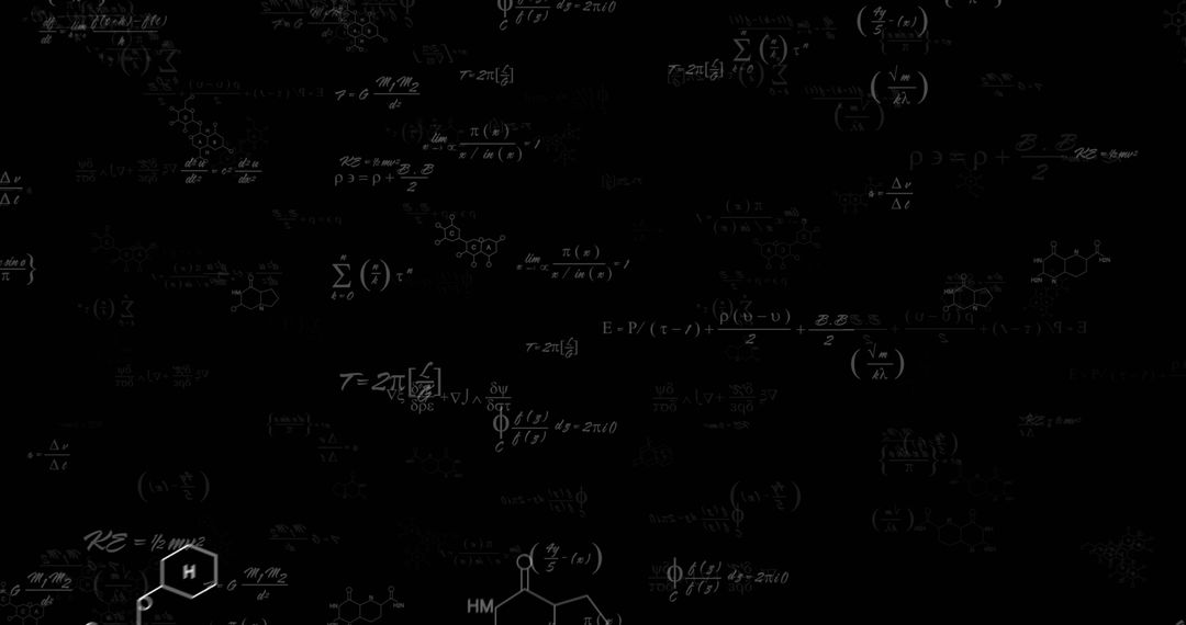 Mathematical Equations with Black Background Symbolizing Data Processing