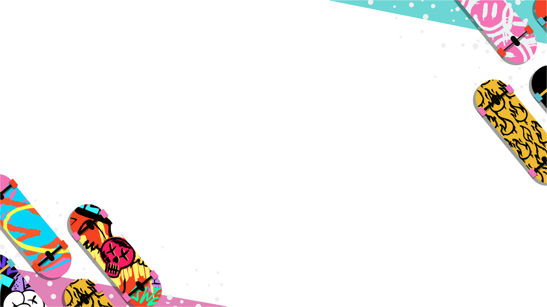 Urban Graffiti Skateboard Decks on Transparent Background for Bold Designs