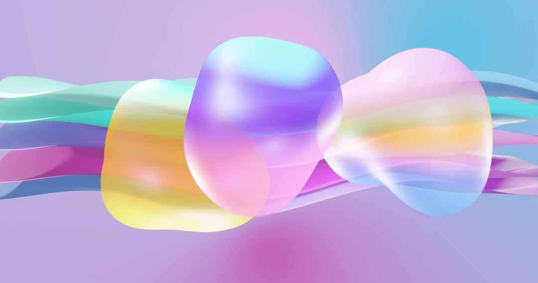 Vibrant Abstract Shapes with Multicolored Fluid Background