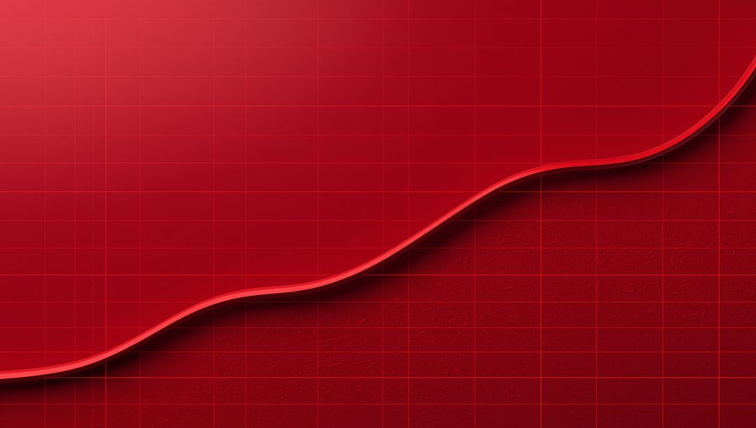 Red Wave Background with Subtle Grid Overlay