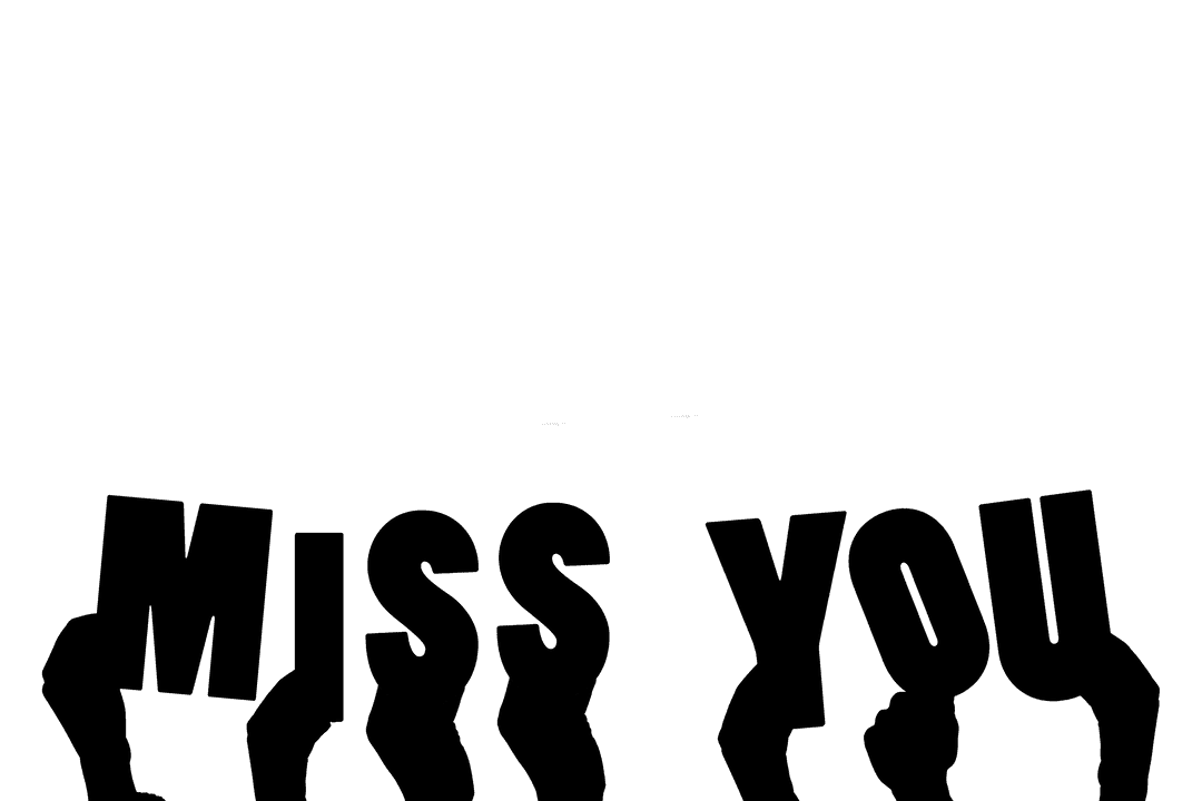 Transparent Hands Reaching with Miss You Text Illustration