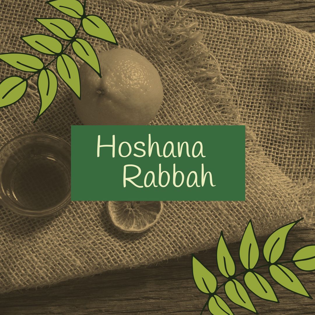 Hoshana Rabbah Celebration with Lemon and Tea on Burlap