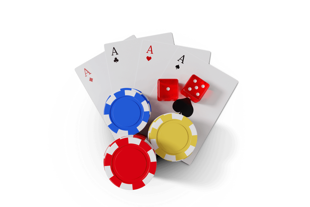 Transparent Playing Cards Dice and Casino Chips