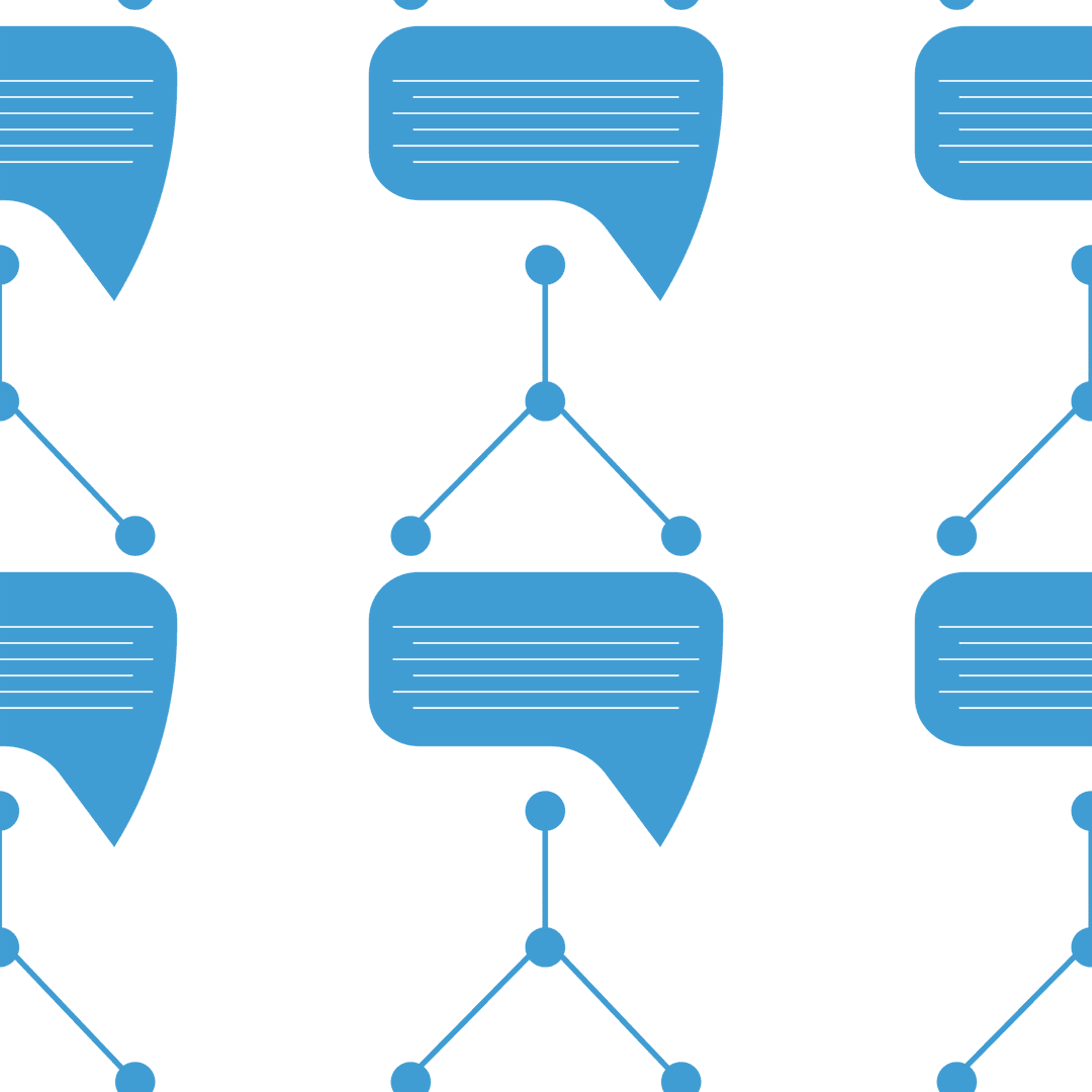 Blue Pattern of Digital Shapes on Transparent Background