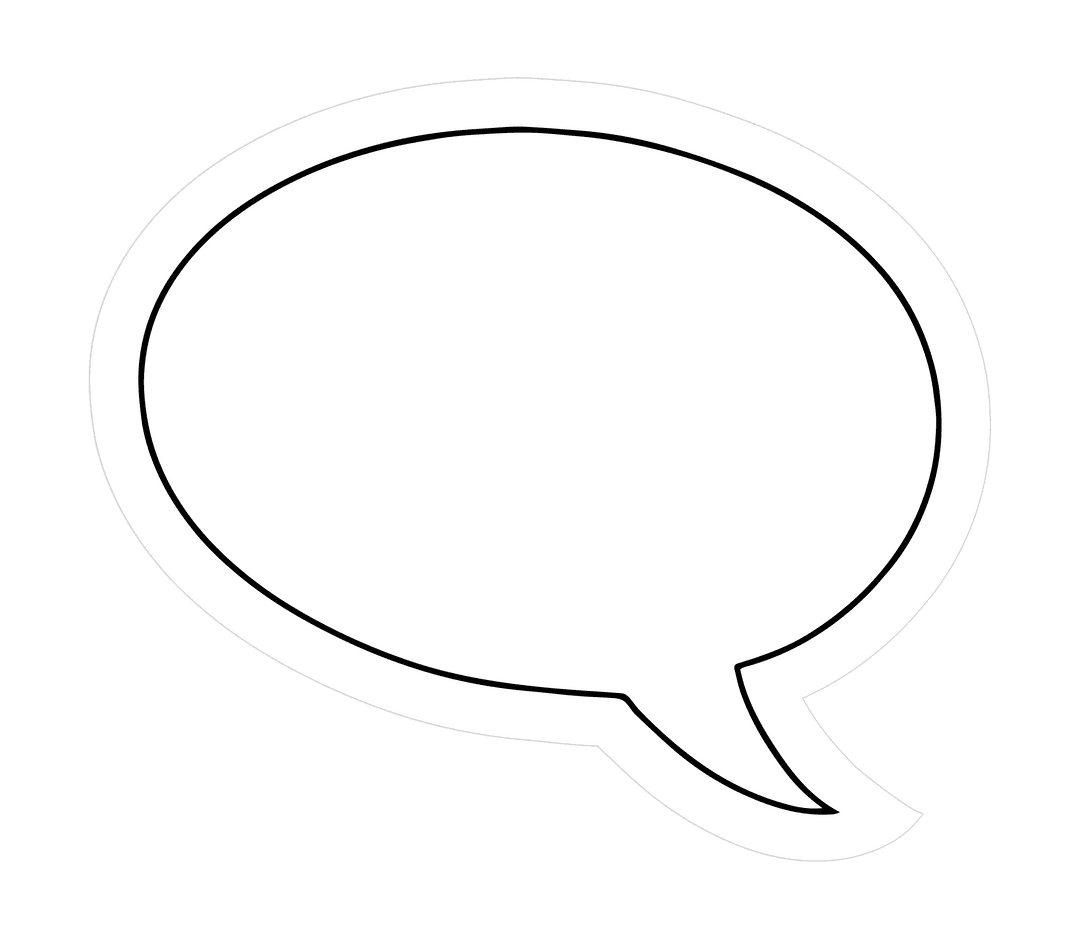 Transparent Speech Bubble Illustration with Black Border