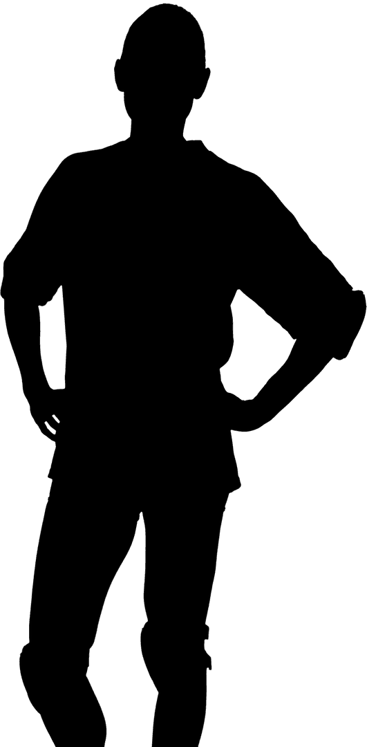 Silhouette of Confident Woman Standing with Hands on Hips Transparent Vector