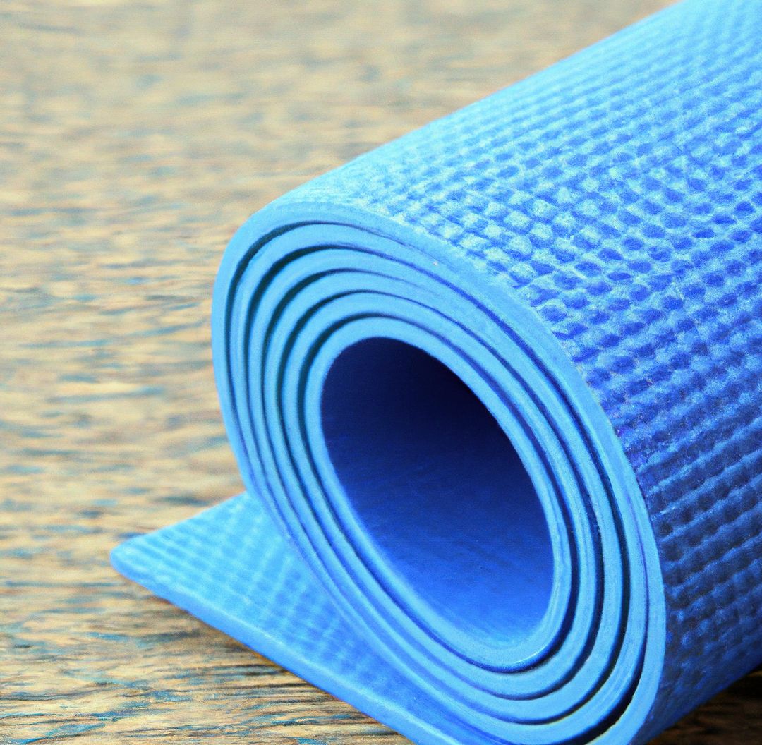 Image of close up of blue yoga mat with pattern - Free Images, Stock Photos and Pictures on Pikwizard.com