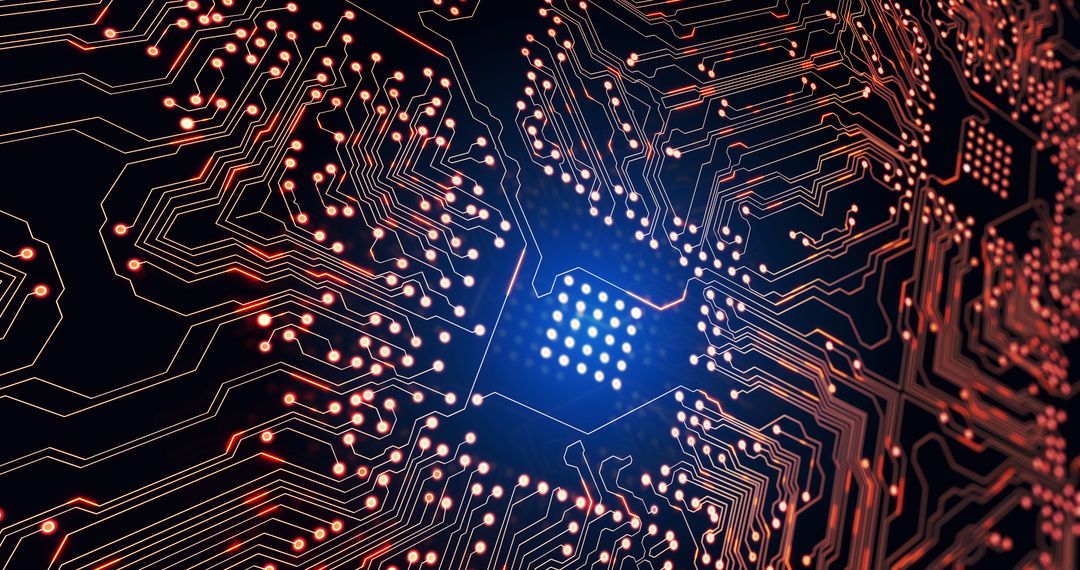 Futuristic Circuit Board with Digital Connections