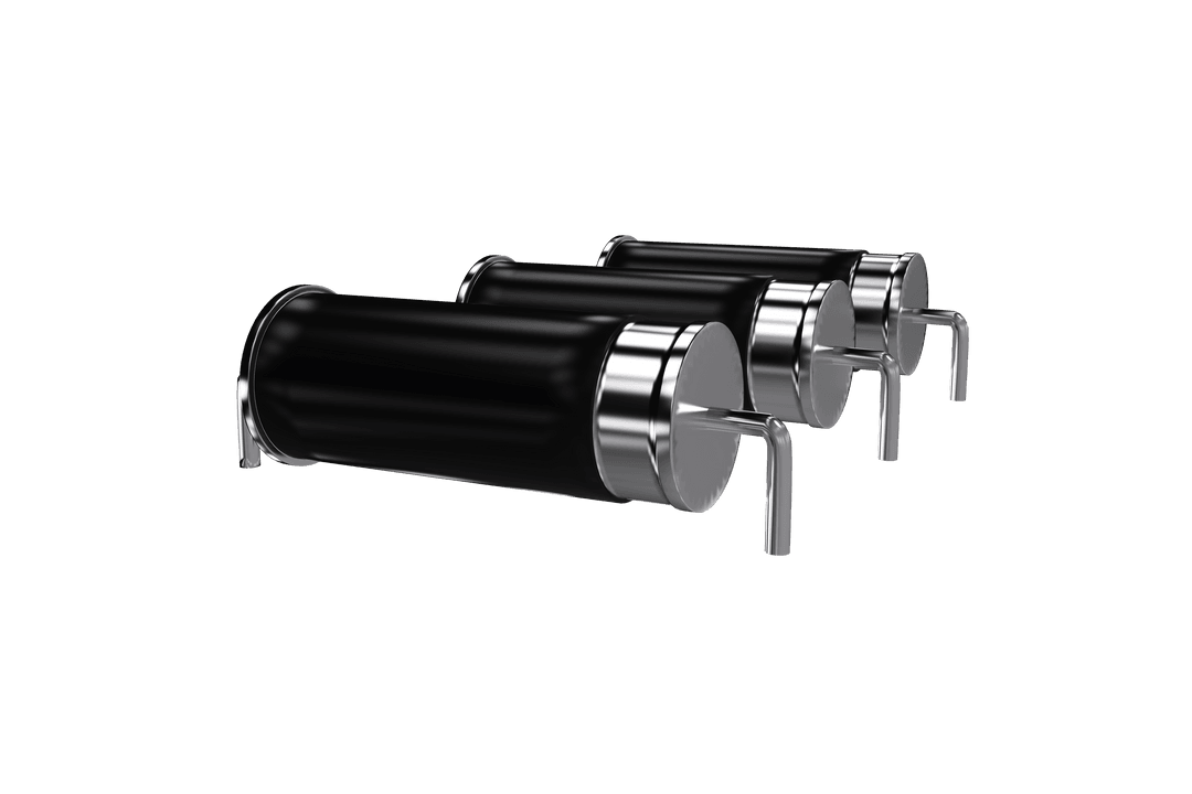 Transparent view of classic electrical diodes in row