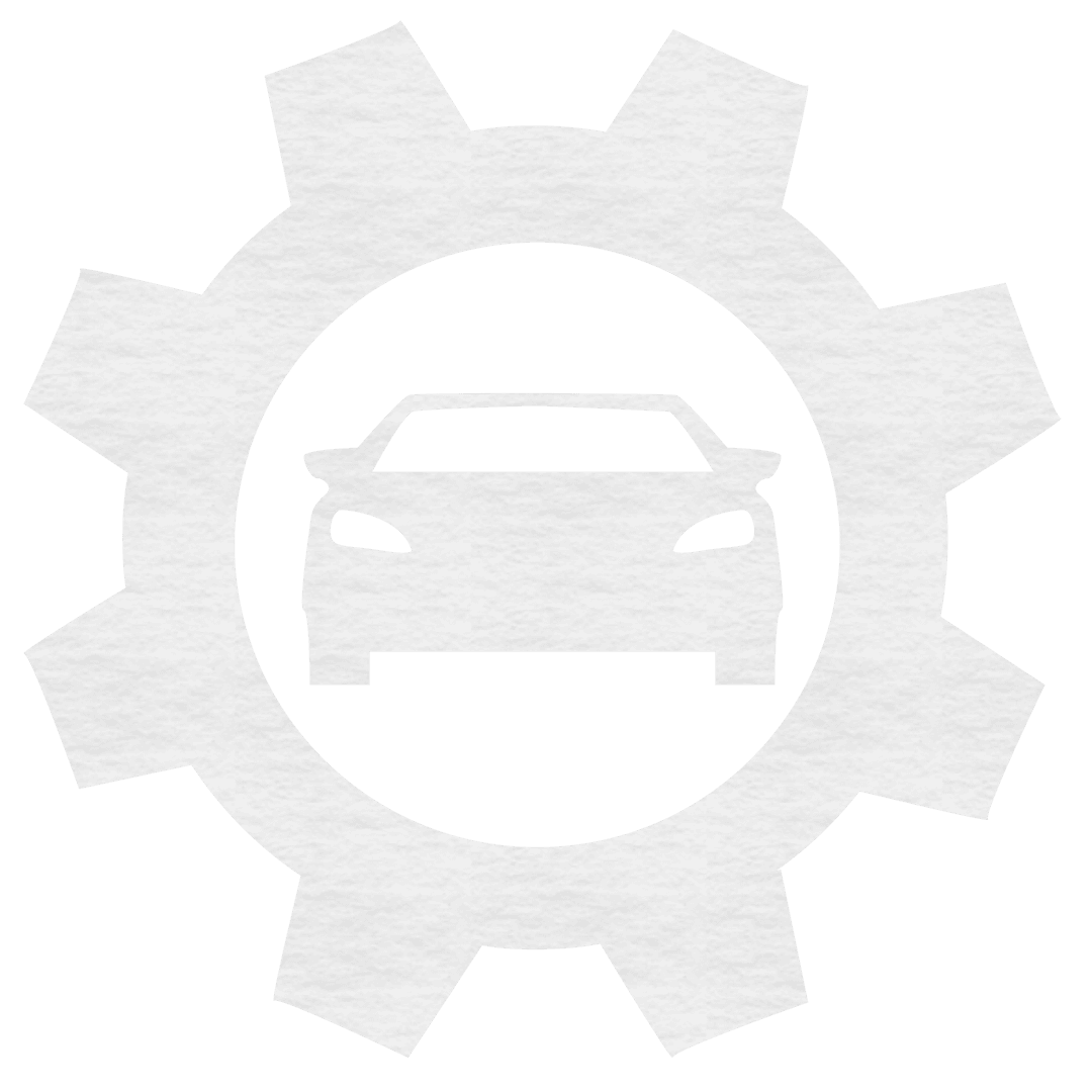 Transparent Car Icon in Gear Symbol Illustrating Automotive Mechanics