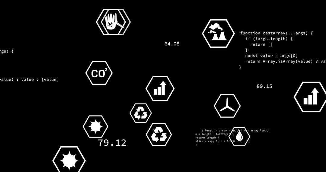 Ecology and Technology Concept with Dynamic Data Processing