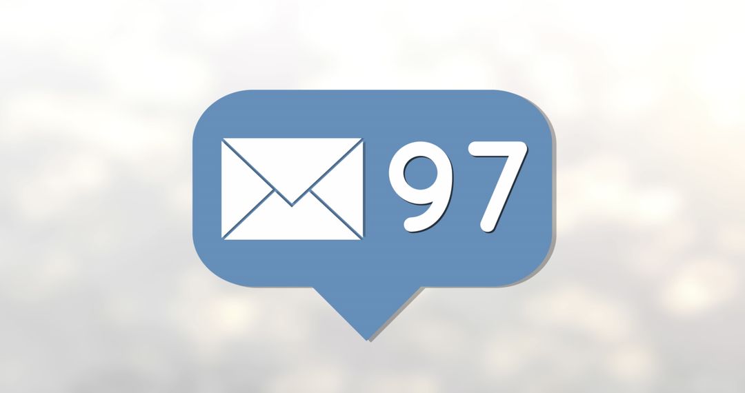 Digital Message Notification Icon with Increased Count