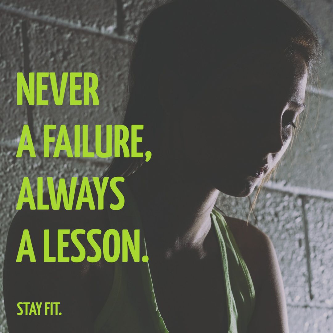 Resilient Woman in Activewear Portrait with Motivational Quote